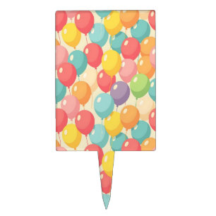 Party balloons in different colors cake topper