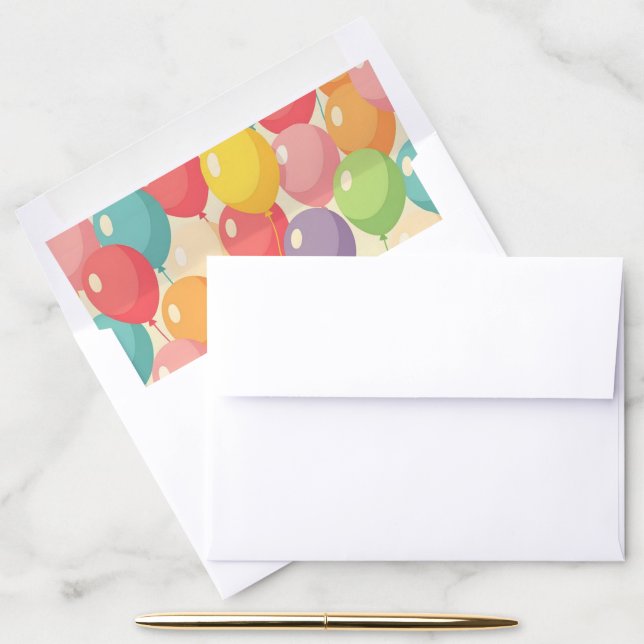 Party balloons in different colors envelope liner (Desk)