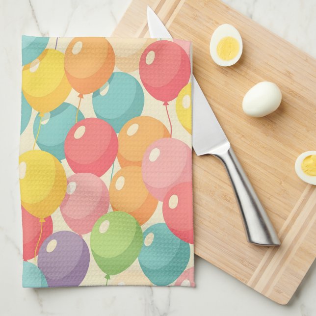 Party balloons in different colors kitchen towel (Quarter Fold)