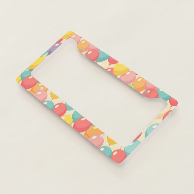 Party balloons in different colors license plate frame (3/4)