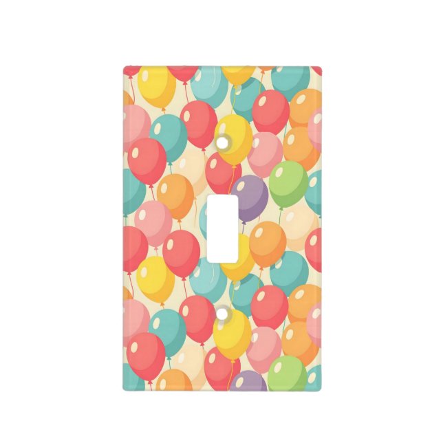 Party balloons in different colors light switch cover (Front)