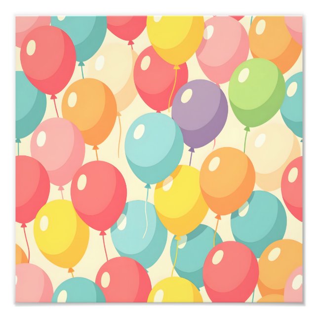 Party balloons in different colors photo print (Front)