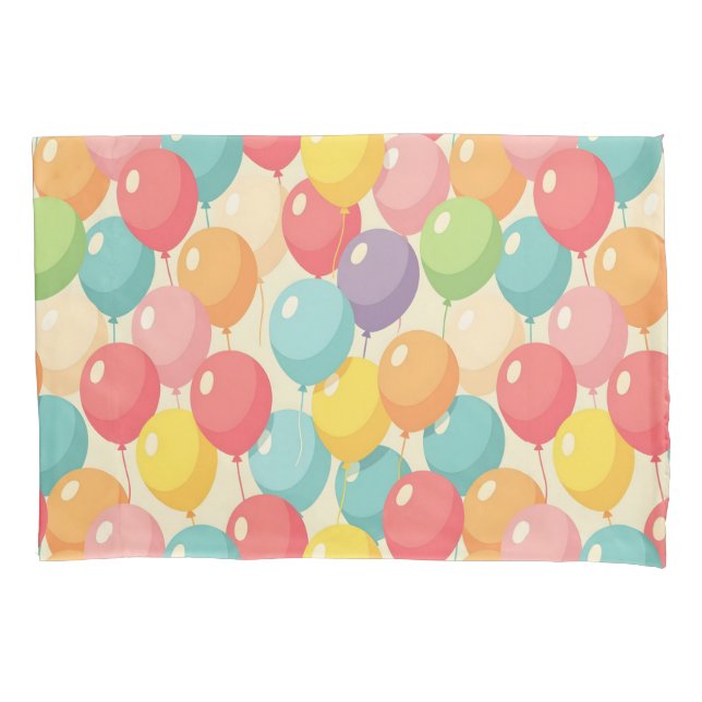 Party balloons in different colors pillow case (Front)