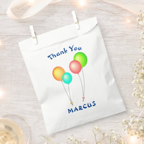 Party Balloons Kids Birthday Thank You  Favor Bag