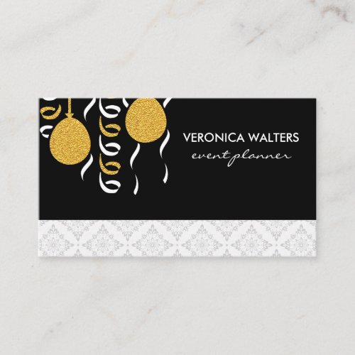 Party Balloons  Masquerade Masks  Boutique Trim Business Card