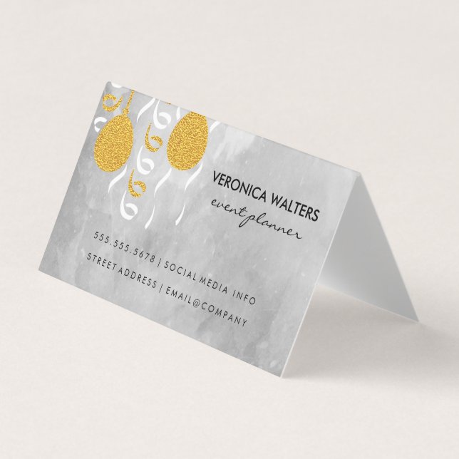 Party Balloons / Masquerade Masks Business Card (Front)