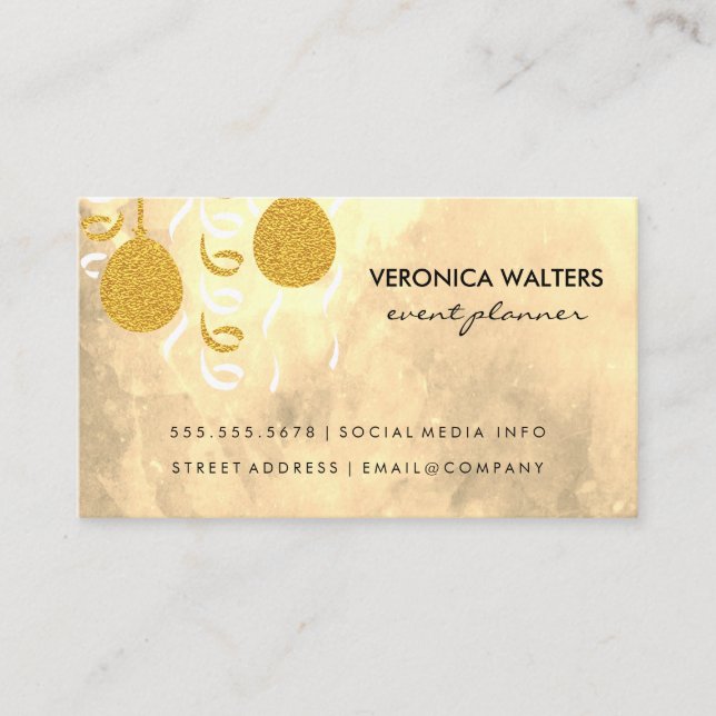 Party Balloons / Masquerade Masks (Executive) Business Card (Front)