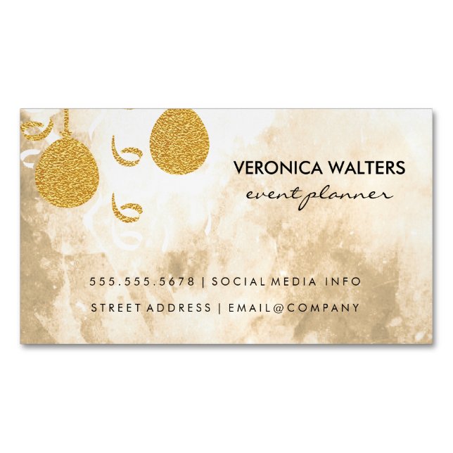 Party Balloons / Masquerade Masks (Executive) Business Card Magnet (Front)