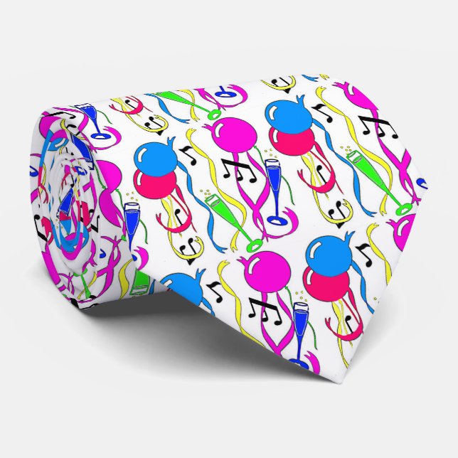 Party Balloons New Years Eve Tie (Rolled)