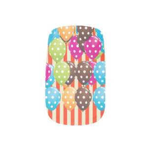 Party Balloons Stripes polka dots circus Fun Minx Nail Art
