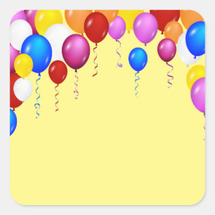 PARTY BALLOONS TOP SQUARE STICKER