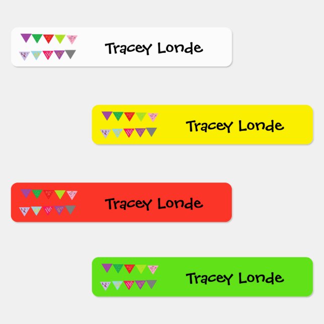 Party banner decor custom name kids' labels (Group)