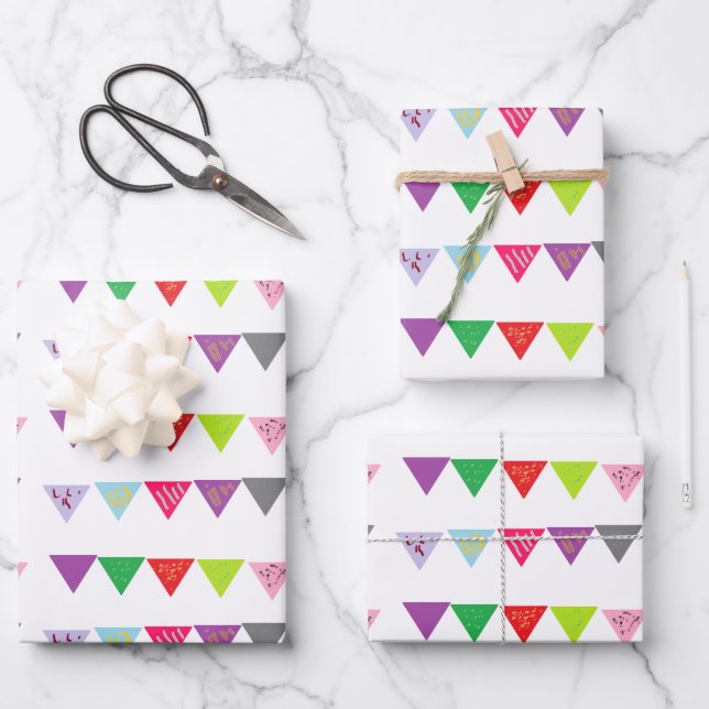 Party banner decor wrapping paper sheets (Front)