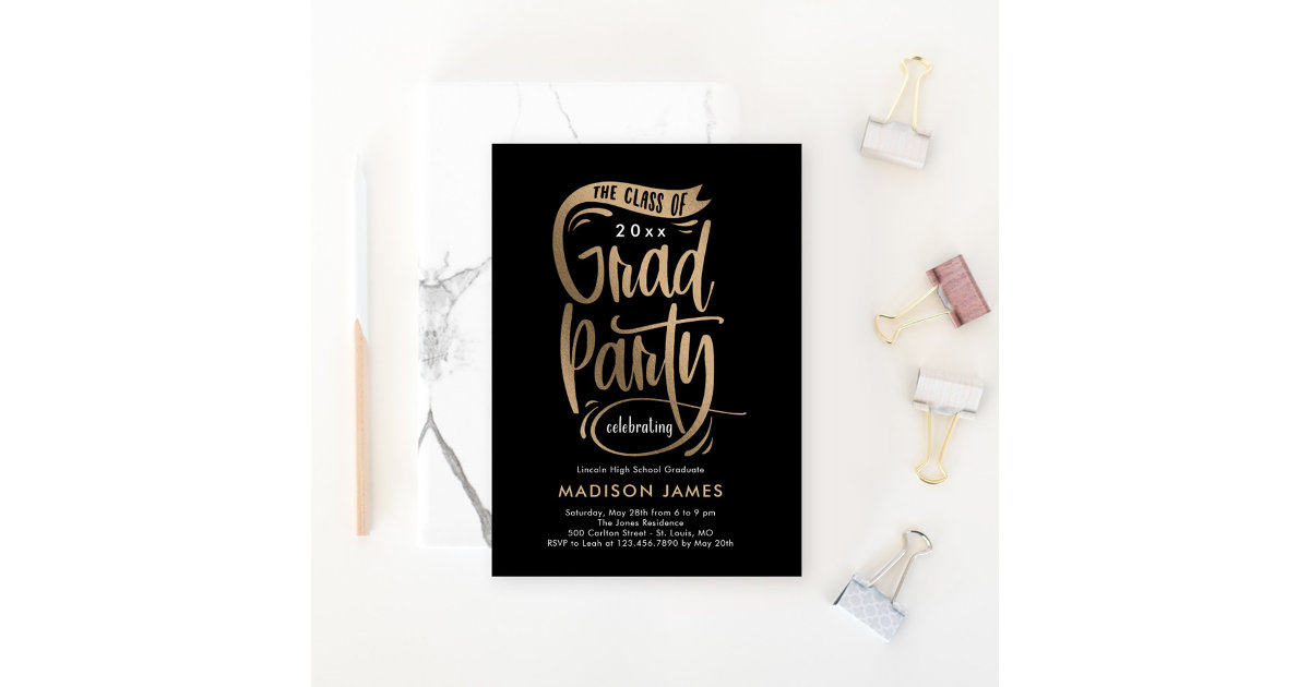 Party Banner Graduation Party Invitation | Zazzle