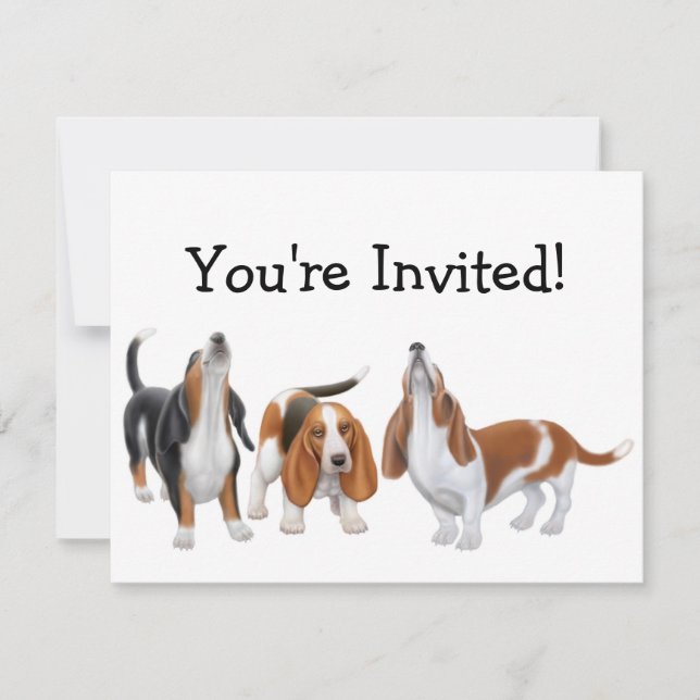 Party Bassets Invitation (Front)