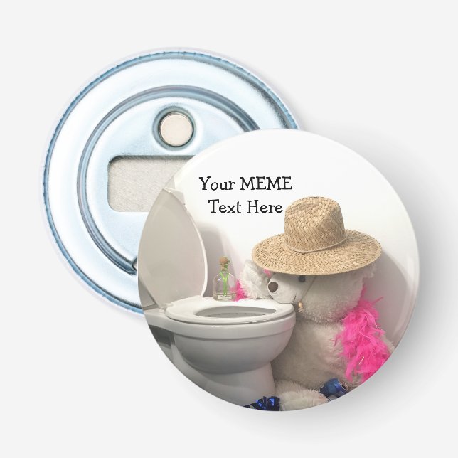 Party Bear Create a MEME customize personalize Bottle Opener (Front)