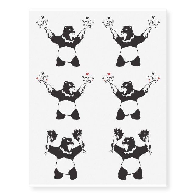 Party Bear Temporary Tattoos (Front)