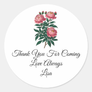 Party Birthday Shower Thank You Classic Round Sticker