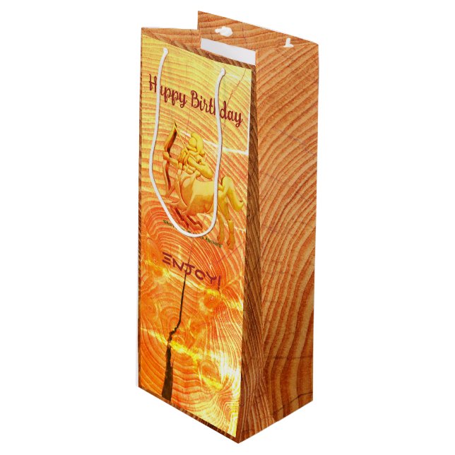 Party Birthday Wine - Sagittarius   Gift Bag (Front Angled)