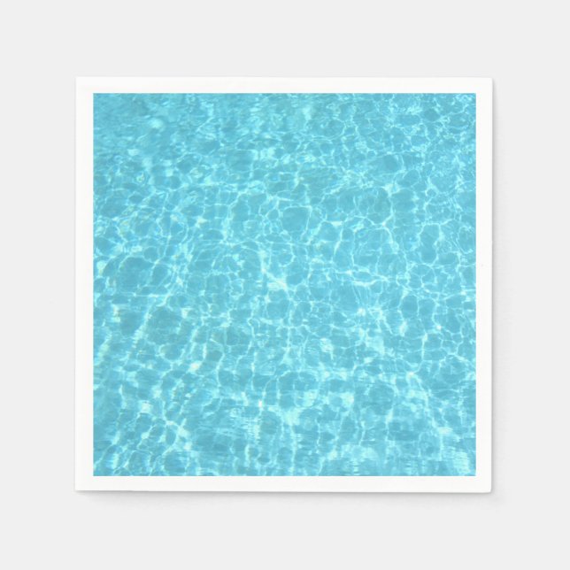 Party Blue Water Swimmingpool Blank Template Paper Napkins (Front)