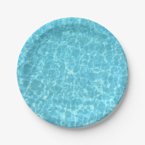 Party Blue Water Swimmingpool Blank Template Paper Plates