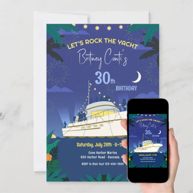 Party Boat Invitation Zazzle