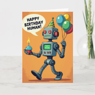 Party Bot Cupcake Card