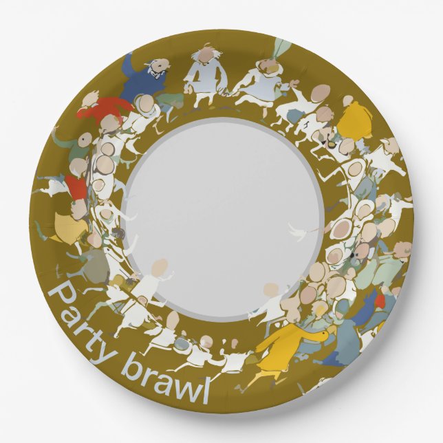 Party brawl paper plates (Front)