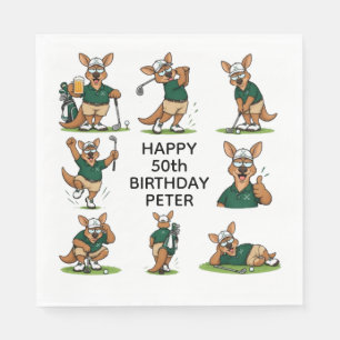 party brewing golfing kanagroos napkins