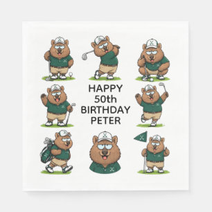 party brewing golfing wombats napkins