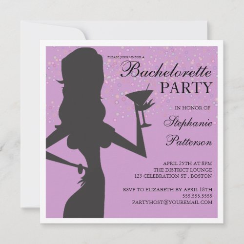 Party Bride Cocktail Bachelorette Party Invitation