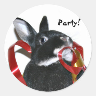 Party Bunny Classic Round Sticker