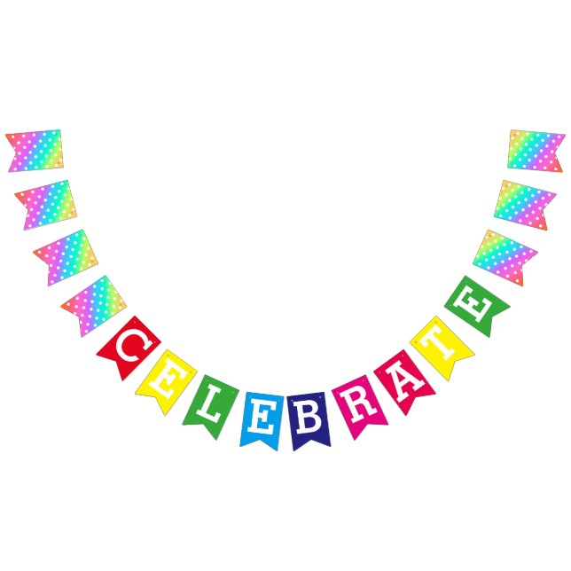 Party Bunting Banner/Rainbow and Polka Dots Flags (All)