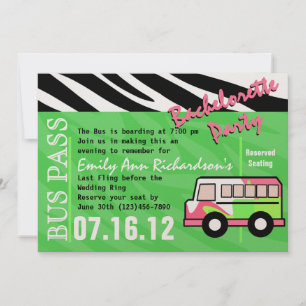Party Bus Bachelorette Party Bash Invitation