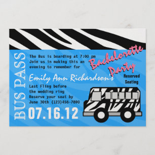 Party Bus Bachelorette Party Bash Invitation
