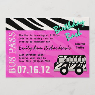 Party Bus Birthday Bash Invitation