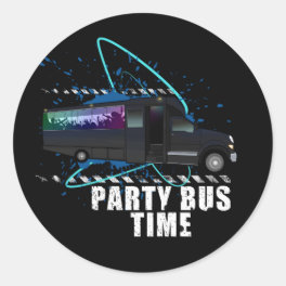 Party Bus Classic Round Sticker