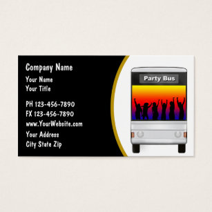 Party Bus Business Cards Templates Zazzle Party Bus Rental Business Card