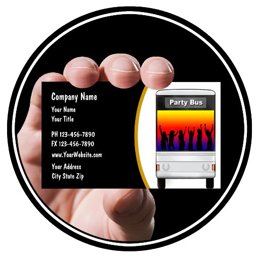 Customizable Party Bus Rental Business Card