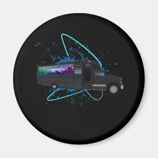 Party Bus Time Colorful Nightlife Fun Celebration Magnet