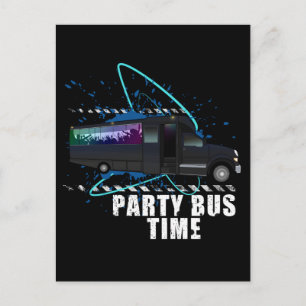 Party Bus Time Invitation Postcard