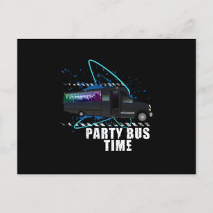 Party Bus Time Invitation Postcard