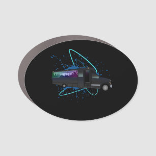 Party Bus Time Neon Nightlife Fun Car Magnet