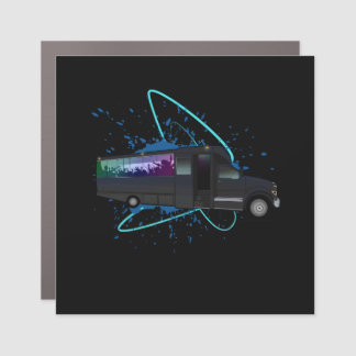 Party Bus Time Neon Nightlife Fun Celebration Car Magnet