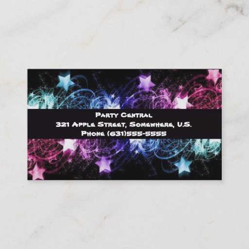 Customizable Party Business Cards
