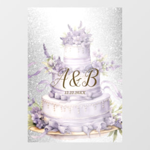 Party Cake Lavender Floral Elegant Wedding Wall Decal