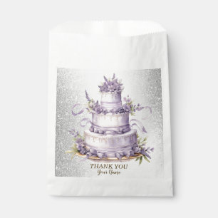 Party Cake Lavender Floral Watercolor Elegant Favor Bag