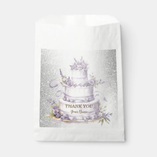 Party Cake Lavender Floral Watercolor Elegant Favor Bag