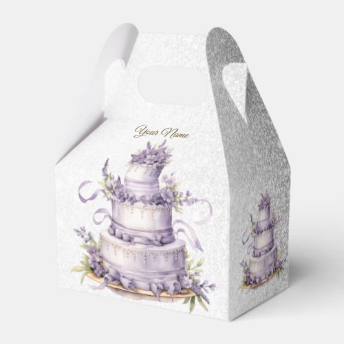 Party Cake Lavender Floral Watercolor Elegant Favor Boxes