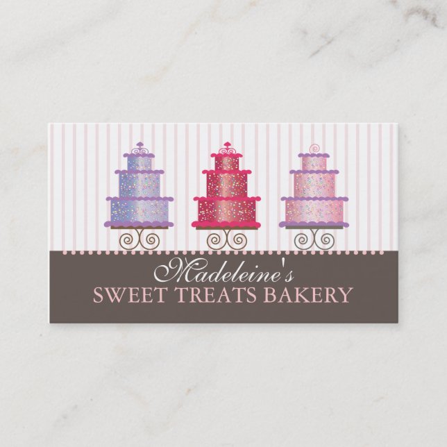 Party Cakes Custom Bakery Business Card (Front)